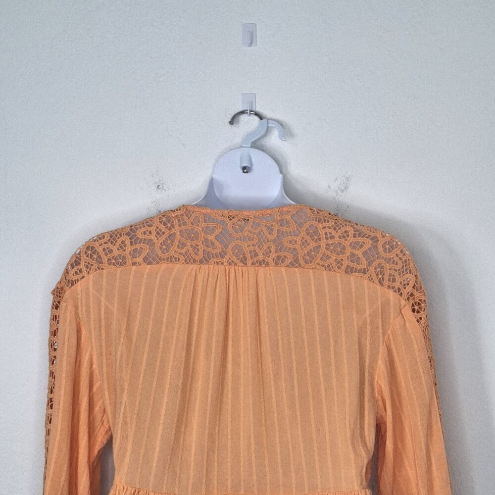 American Eagle Crochet Bolero Top Sz L Relaxed Cover Up Boho Cottagecore - Picture 10 of 16